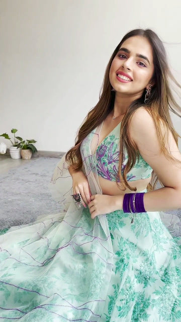 Sea Green Custom Lehenga